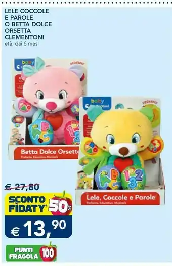 Esselunga Clementoni lele coccole e parole offerta