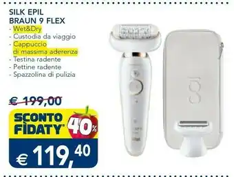 Silk-épil 9 flex 9-002, epilatore elettrico donna con testina flessibile