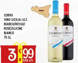 Gecop Corvo vino sicilia i.g.t. bianco/rosso/ rose/glicine bianco offerta