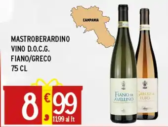 Gecop Mastroberardino vino d.o.c.g. fiano/greco offerta