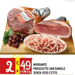 Gecop Morgante prosciutto san daniele 24.90 al kg senza osso l'etto offerta