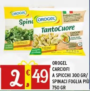 Gecop Orogel carciofi a spicchi 300 gr/ spinaci foglia più offerta