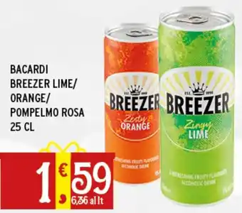 Gecop Bacardi breezer lime/ orange/ pompelmo rosa offerta