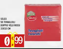 Gecop Selex 50 tovaglioli doppio velo rossi offerta