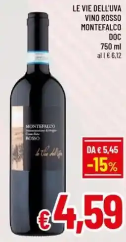 A&O Le vie dell'uva vino rosso montefalco doc offerta