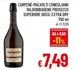 A&O Carpenè-malvolti conegliano valdobbiadene prosecco superiore docg. extra dry offerta