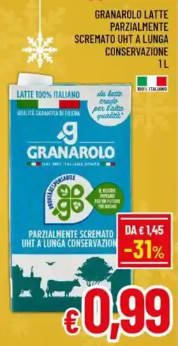 A&O Granarolo latte parzialmente scremato uht a lunga conservazione offerta