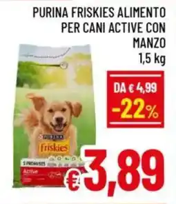 A&O Purina friskies alimento per cani active con manzo offerta