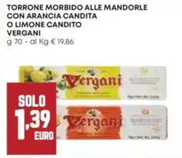 Panorama Torrone morbido alle mandorle con arancia candita o limone candito vergani offerta