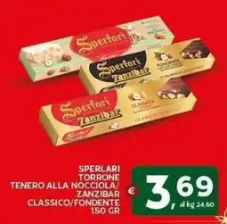 Extra Supermercati Sperlari torrone tenero alla nocciola/ zanzibar offerta