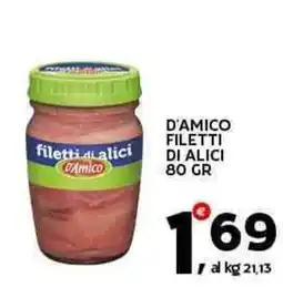 Extra Supermercati D'amico filetti di alici offerta