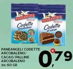 Extra Supermercati Paneangeli codette arcobaleno cacao/palline arcobaleno offerta