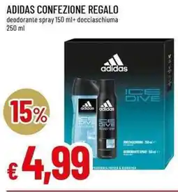 Famila Adidas confezione regalo deodorante spray 150 ml+ docciaschiuma offerta