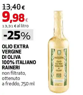 Coop Superstore Olio extra vergine di oliva 100% italiano raineri offerta