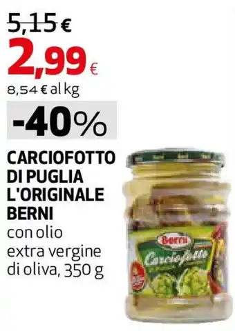 Coop Superstore Carciofotto di puglia l'originale BERNI offerta