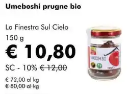 NaturaSì Umeboshi prugne bio La Finestra Sul Cielo offerta