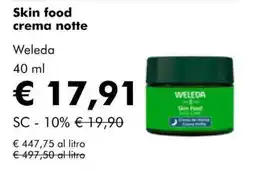 NaturaSì Skin food crema notte Weleda offerta