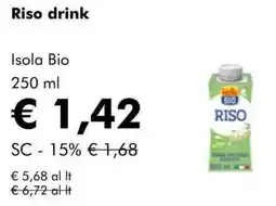 NaturaSì Riso drink Isola Bio offerta