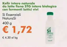 NaturaSì Kefir intero naturale da latte fieno STG intero biologico con fermenti lattici vivi Sì Essenziali NaturaSi offerta