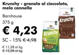 NaturaSì Krunchy - granola al cioccolato, mela cannella Barnhouse offerta