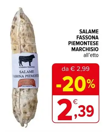 Iperal Salame fassona piemonte MARCHISIO offerta