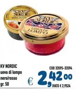 Del Prete Distribuzioni Kv nordic uova di lompo nero/rosso offerta