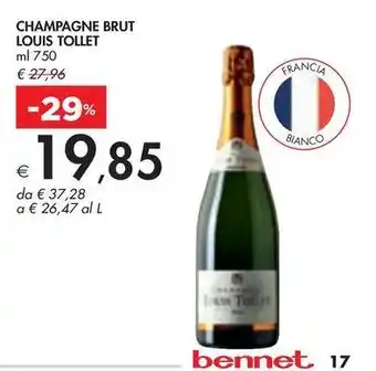 Bennet Champagne brut LOUIS TOLLET offerta