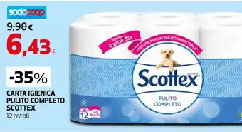 Ipercoop Carta igienica pulito completo SCOTTEX offerta