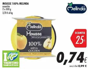 Coop Melinda Mousse 100% 2x100g offerta