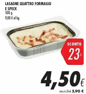 Coop Lasagne Quattro Formaggi E Speck 500g offerta