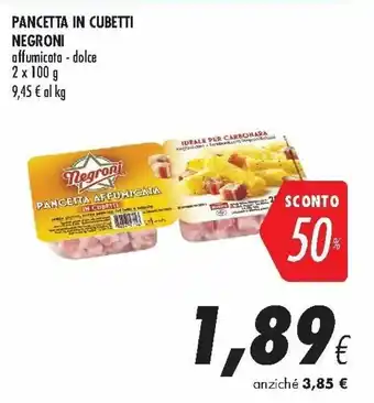 Coop Negroni Pancetta In Cubetti 2x100g offerta