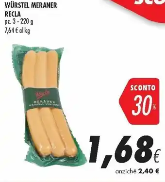 Coop Recla Würstel Meraner 3 pz. 220 g offerta
