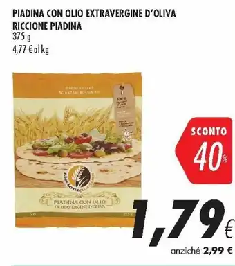 Coop Piadina Con Olio Extravergine D'Oliva Riccione Piadina 375 g offerta