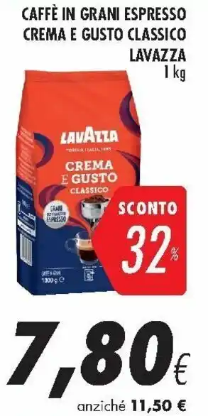 Coop Lavazza Caffè in Grani Espresso Crema e Gusto Classico 1kg offerta