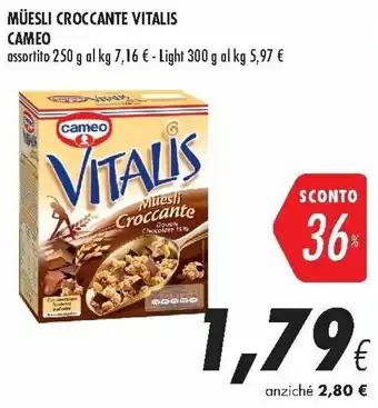 Coop Cameo Müesli Croccante Vitalis 250-300g offerta