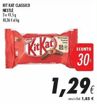Coop Nestlé Kit Kat Classico 3 x 41,5 g offerta