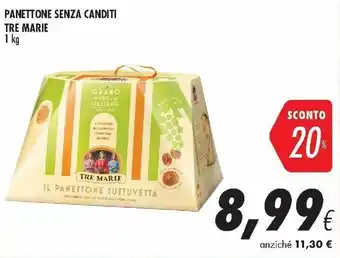 Coop Tre Marie Panettone Senza Canditi 1kg offerta
