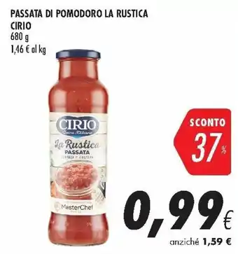 Coop Cirio Passata di Pomodoro La Rustica 680g offerta