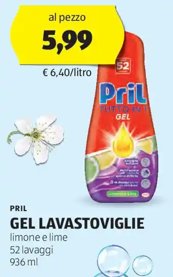ALDI Pril gel lavastoviglie offerta