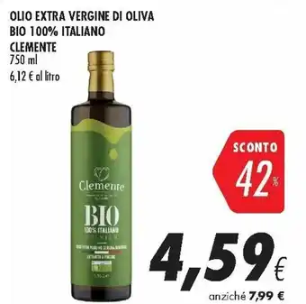Coop Clemente Bio Olio Extra Vergine di Oliva 100% Italiano 750 ml offerta