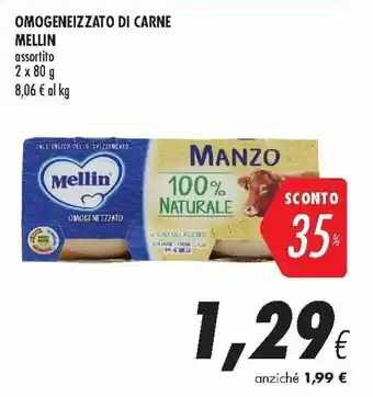 Coop Mellin Omogeneizzato Di Carne 2x80g offerta