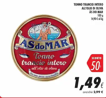 Coop Às Do Mar Tonno Trancio Intero All'Olio Di Oliva 100g offerta