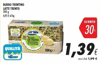 Coop Latte Trento Burro Trentino 200 g offerta