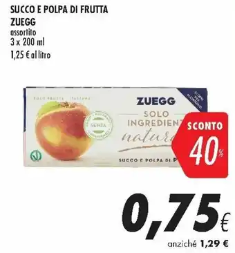 Coop Zuegg Succo E Polpa Di Frutta 3 x 200 ml offerta