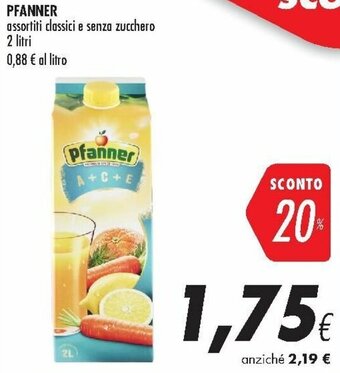 Coop Pfanner 2 litri offerta