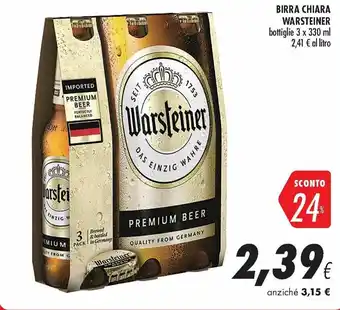 Coop Warsteiner Birra Chiara 3x330 ml offerta