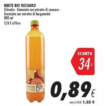 Coop Bibite Bio Recoaro 800 ml offerta