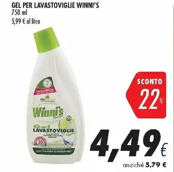 Coop Winni's Gel Per Lavastoviglie 750 ml offerta