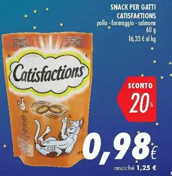 Coop Catisfactions Snack Per Gatti 60g offerta