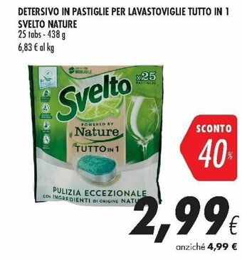 Coop Svelto Nature Detersivo in Pastiglie Per Lavastoviglie Tutto in 1 25 tabs - 438 g offerta